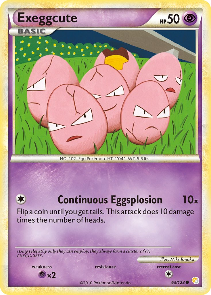 Exeggcute (63/123) [HeartGold & SoulSilver: Base Set] - Dark Crystal Cards