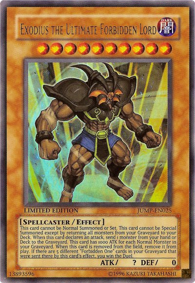 Exodius the Ultimate Forbidden Lord [JUMP - EN025] Ultra Rare - Dark Crystal Cards