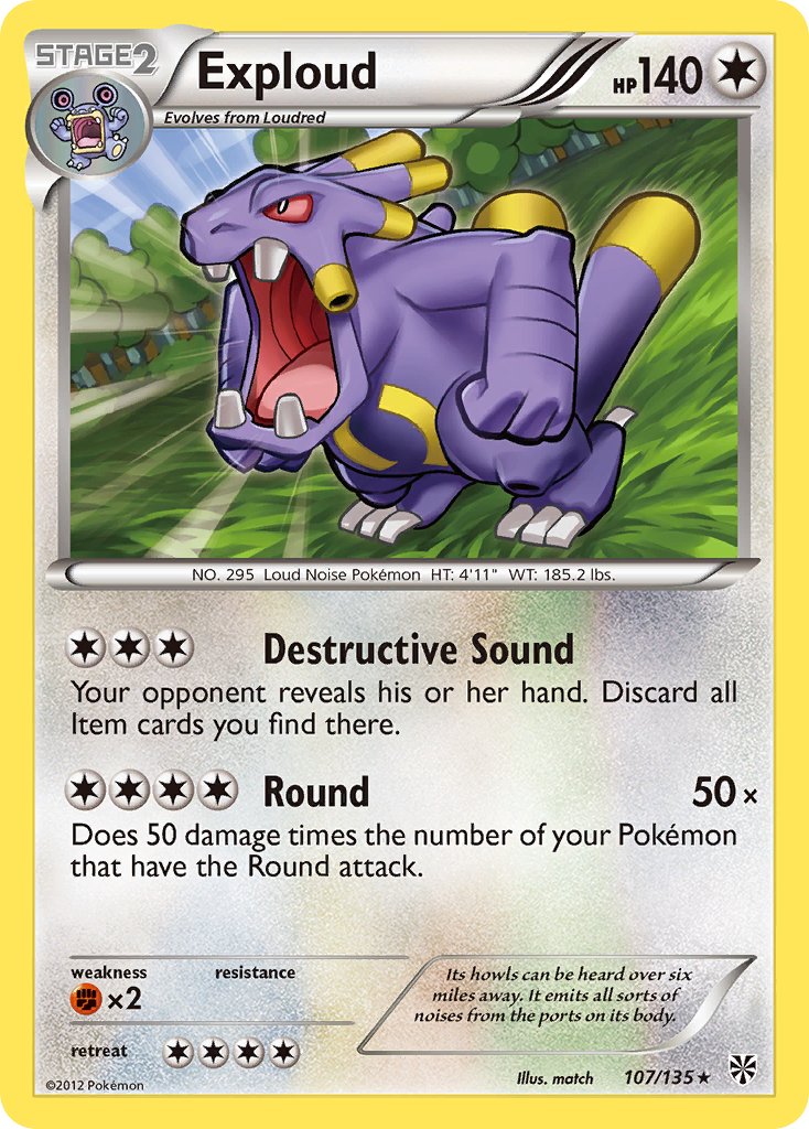 Exploud (107/135) [Black & White: Plasma Storm] - Dark Crystal Cards