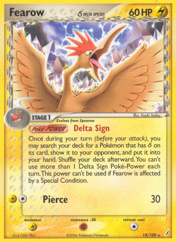 Fearow (18/100) (Delta Species) [EX: Crystal Guardians] - Dark Crystal Cards