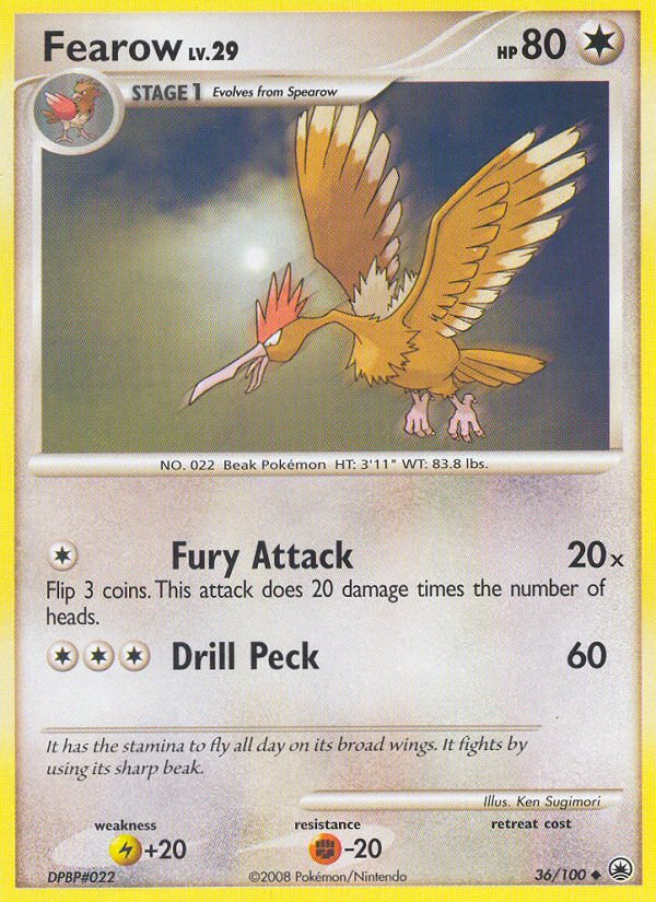 Fearow (36/100) [Diamond & Pearl: Majestic Dawn] - Dark Crystal Cards