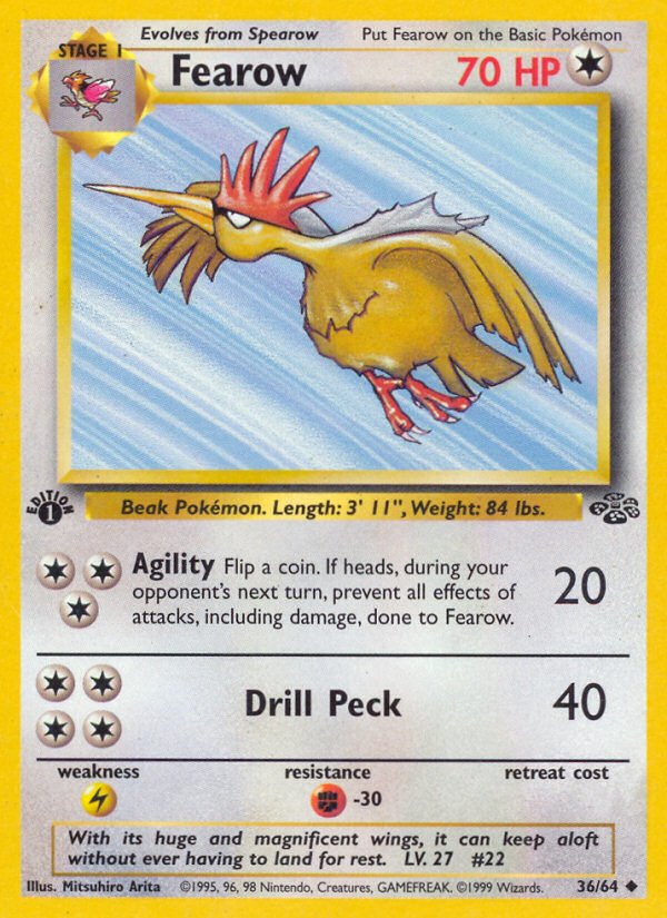 Fearow (36/64) [Jungle 1st Edition] - Dark Crystal Cards