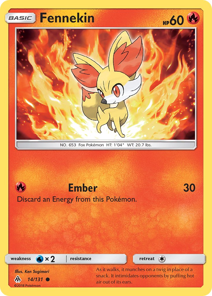 Fennekin (14/131) [Sun & Moon: Forbidden Light] - Dark Crystal Cards