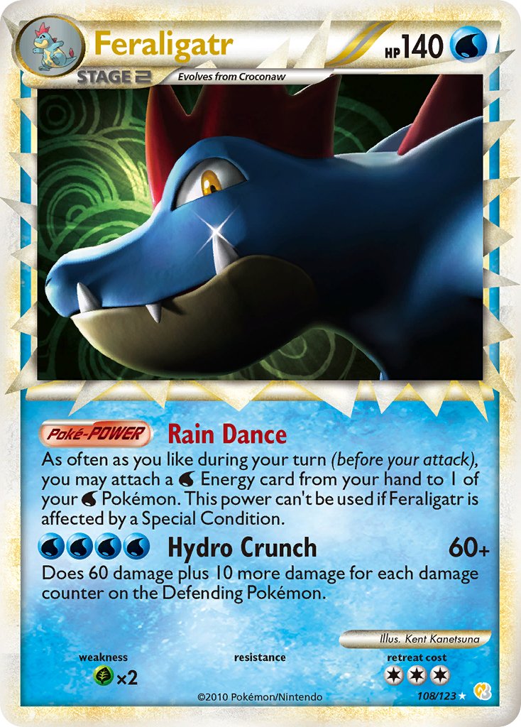 Feraligatr (108/123) [HeartGold & SoulSilver: Base Set] - Dark Crystal Cards
