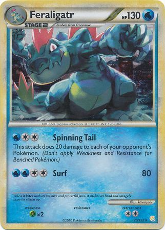 Feraligatr (20/123) (Cracked Ice Holo) [HeartGold & SoulSilver: Base Set] - Dark Crystal Cards