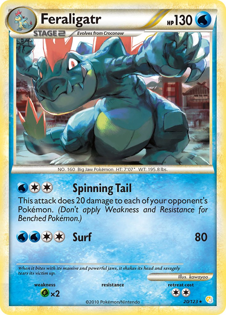 Feraligatr (20/123) [HeartGold & SoulSilver: Base Set] - Dark Crystal Cards