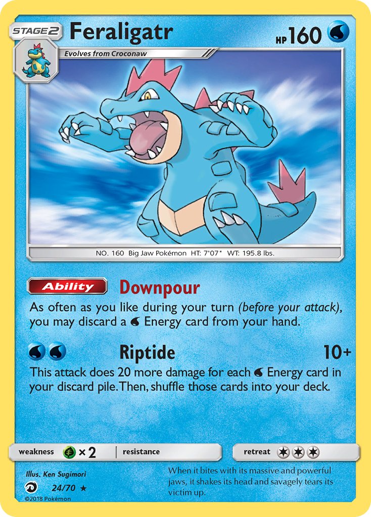 Feraligatr (24/70) [Sun & Moon: Dragon Majesty] - Dark Crystal Cards