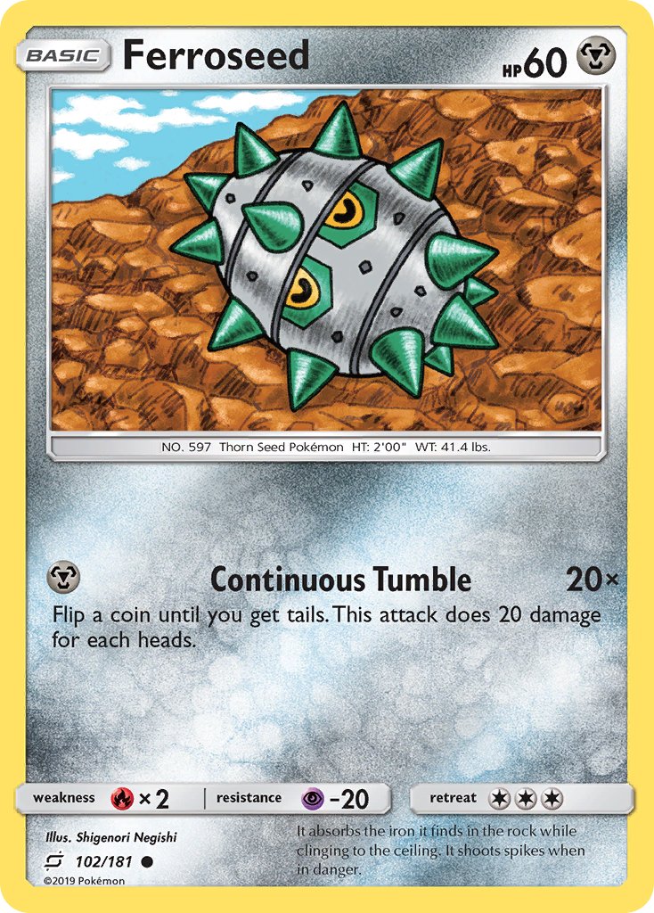 Ferroseed (102/181) [Sun & Moon: Team Up] - Dark Crystal Cards