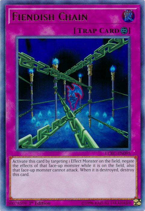 Fiendish Chain [LCKC - EN095] Ultra Rare - Dark Crystal Cards