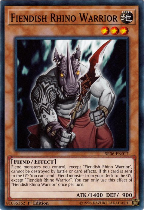 Fiendish Rhino Warrior [SR06 - EN017] Common - Dark Crystal Cards