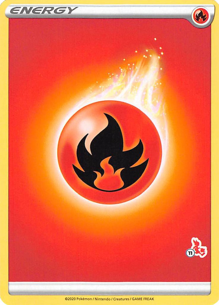Fire Energy (Cinderace Stamp #11) [Battle Academy 2022] - Dark Crystal Cards