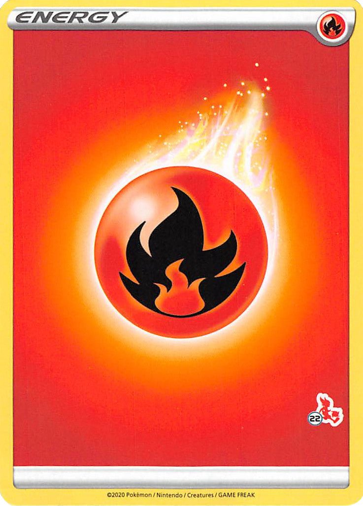 Fire Energy (Cinderace Stamp #22) [Battle Academy 2022] - Dark Crystal Cards