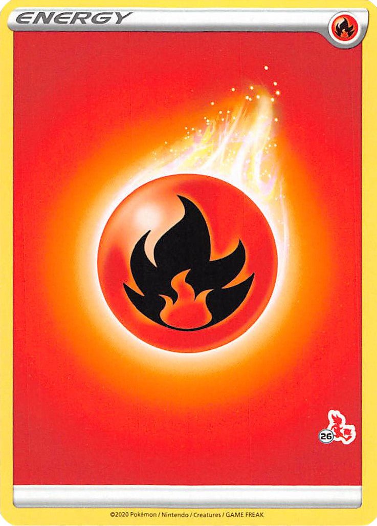 Fire Energy (Cinderace Stamp #26) [Battle Academy 2022] - Dark Crystal Cards