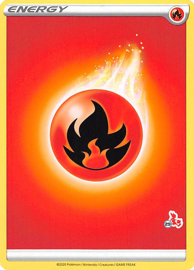 Fire Energy (Cinderace Stamp #29) [Battle Academy 2022] - Dark Crystal Cards