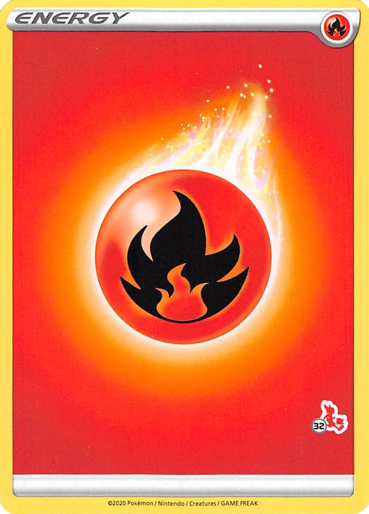Fire Energy (Cinderace Stamp #32) [Battle Academy 2022] - Dark Crystal Cards