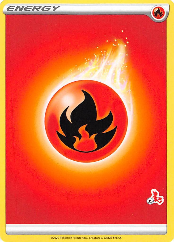 Fire Energy (Cinderace Stamp #35) [Battle Academy 2022] - Dark Crystal Cards