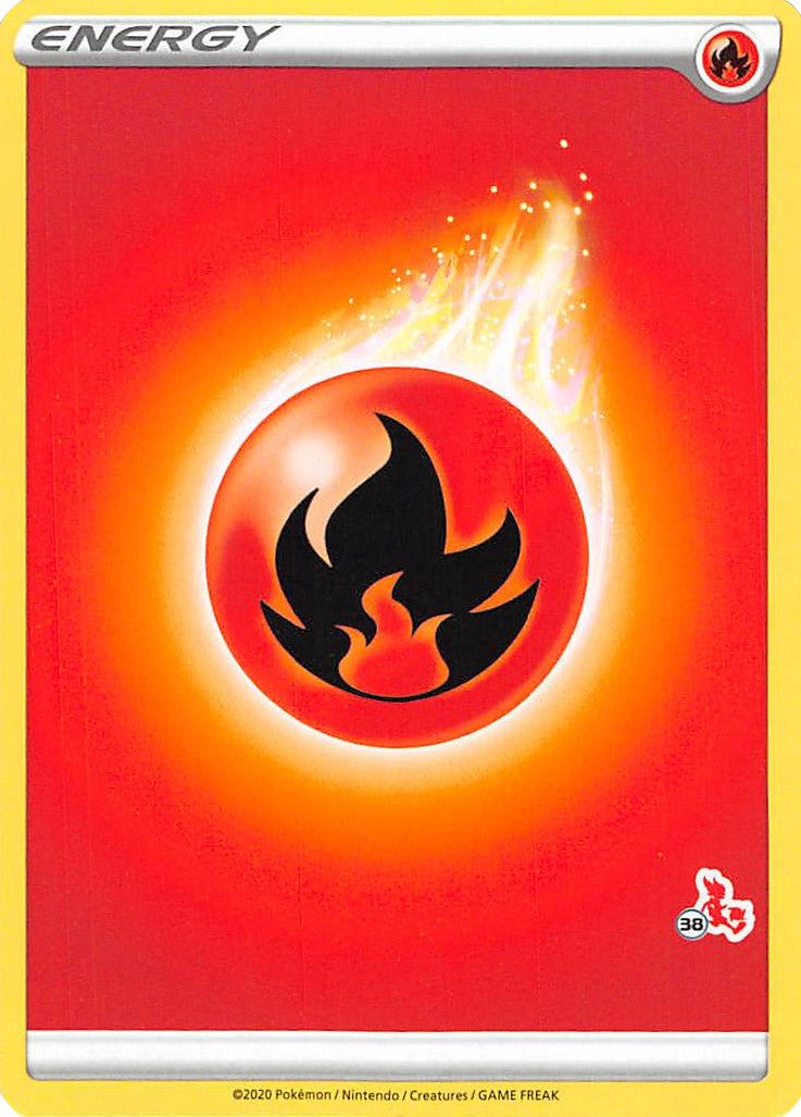 Fire Energy (Cinderace Stamp #38) [Battle Academy 2022] - Dark Crystal Cards