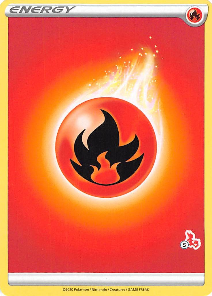 Fire Energy (Cinderace Stamp #5) [Battle Academy 2022] - Dark Crystal Cards