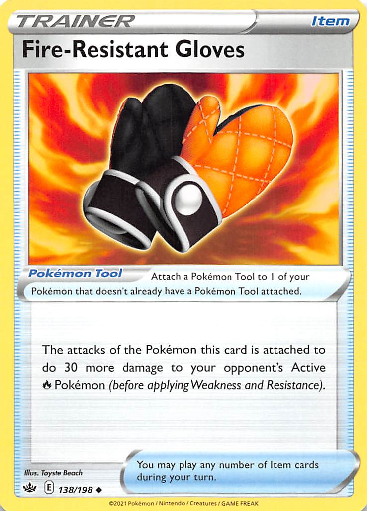 Fire - Resistant Gloves (138/198) [Sword & Shield: Chilling Reign] - Dark Crystal Cards