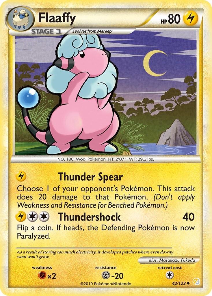 Flaaffy (42/123) [HeartGold & SoulSilver: Base Set] - Dark Crystal Cards