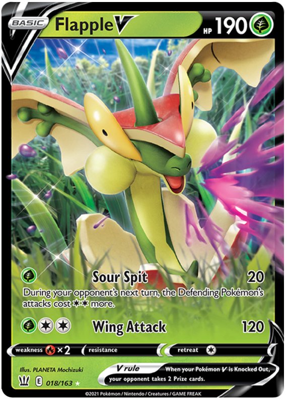 Flapple V (018/163) [Sword & Shield: Battle Styles] - Dark Crystal Cards