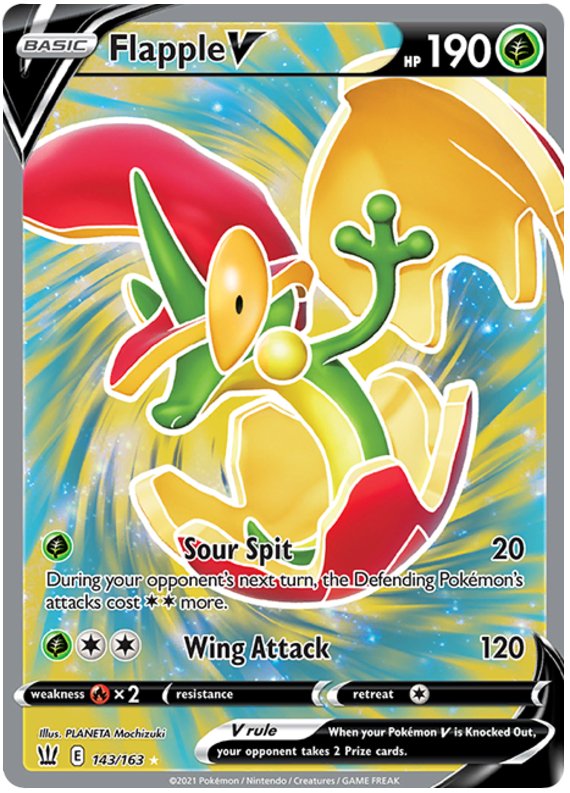 Flapple V (143/163) [Sword & Shield: Battle Styles] - Dark Crystal Cards
