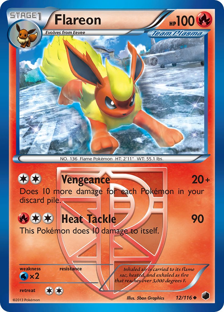 Flareon (12/116) [Black & White: Plasma Freeze] - Dark Crystal Cards