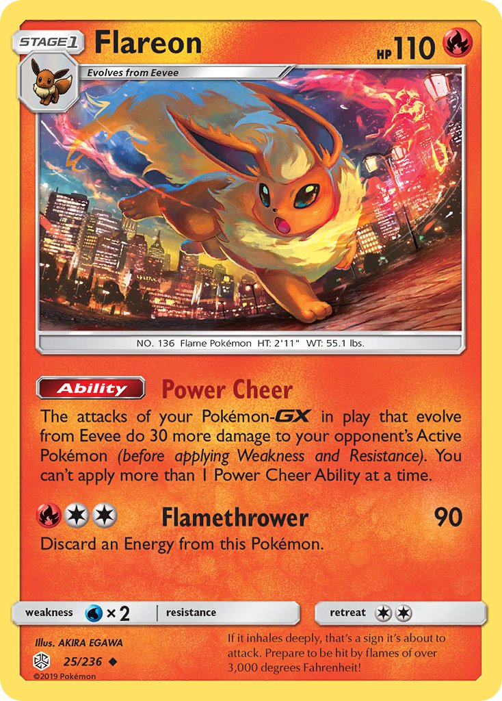 Flareon (25/236) [Sun & Moon: Cosmic Eclipse] - Dark Crystal Cards
