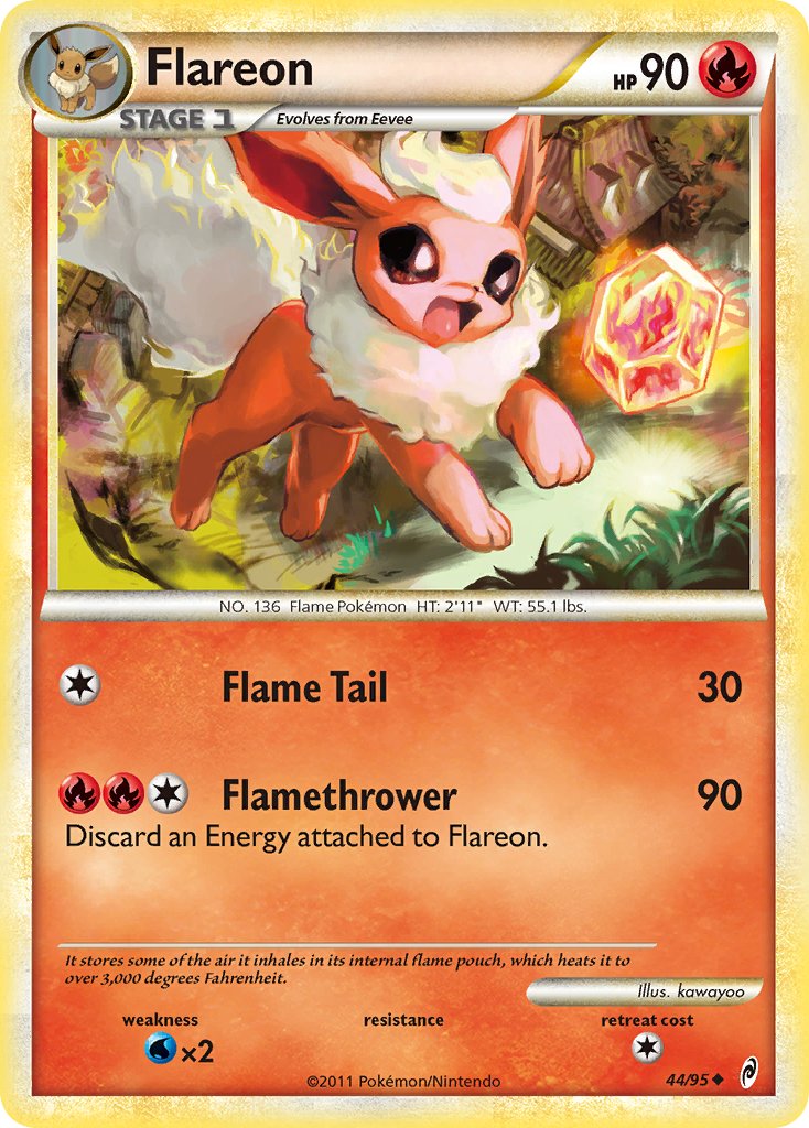 Flareon (44/95) [HeartGold & SoulSilver: Call of Legends] - Dark Crystal Cards