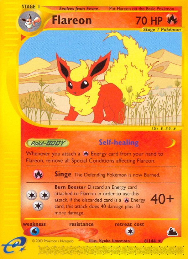 Flareon (8/144) [Skyridge] - Dark Crystal Cards