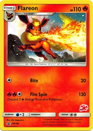 Flareon (SM186) (Charizard Stamp #44) [Battle Academy 2020] - Dark Crystal Cards