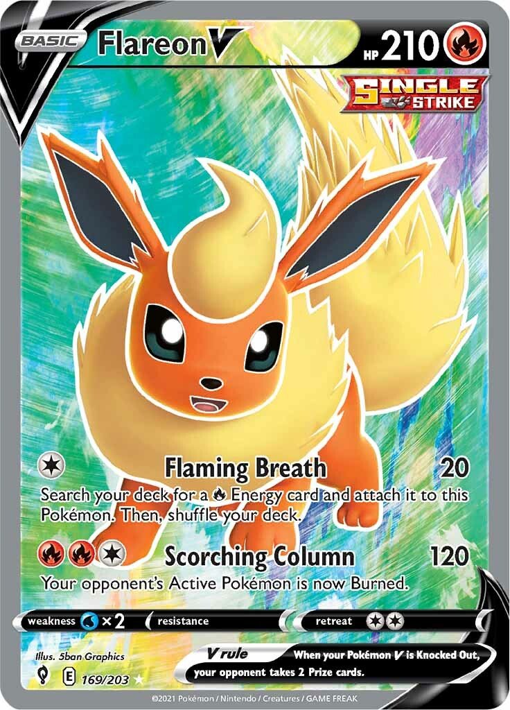 Flareon V (169/203) [Sword & Shield: Evolving Skies] - Dark Crystal Cards