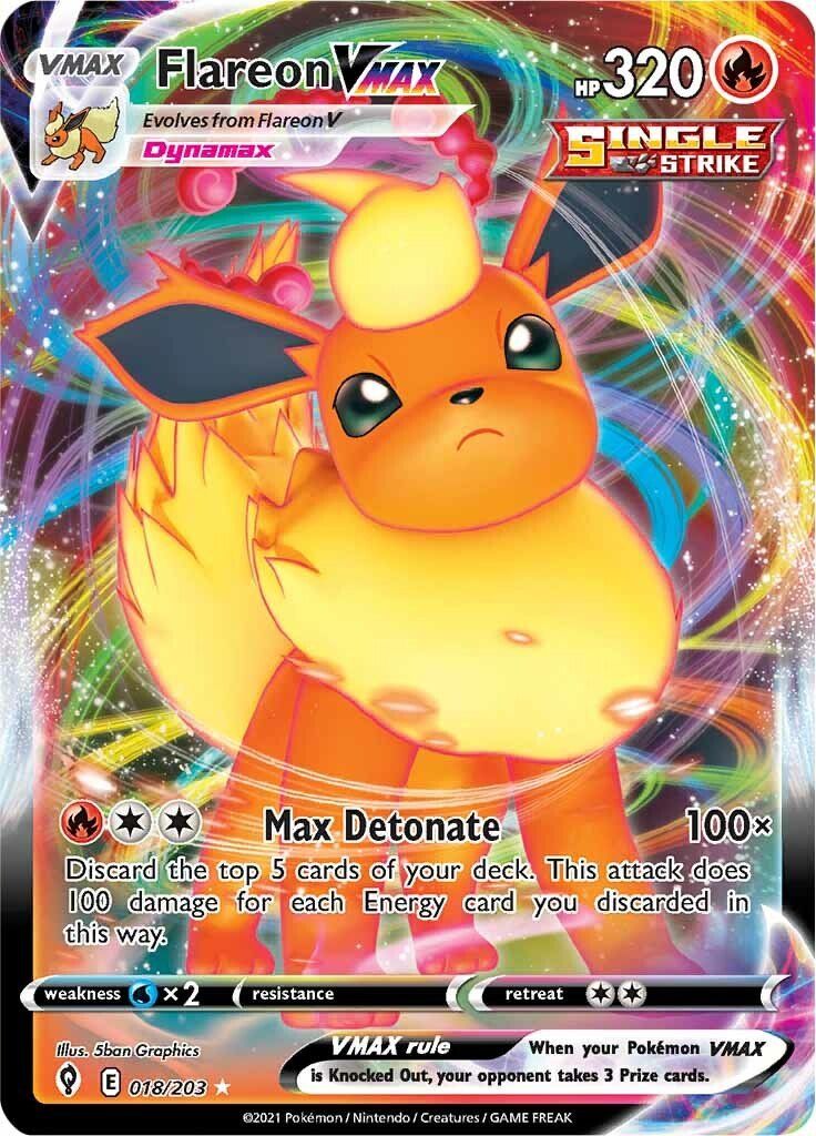 Flareon VMAX (018/203) [Sword & Shield: Evolving Skies] - Dark Crystal Cards