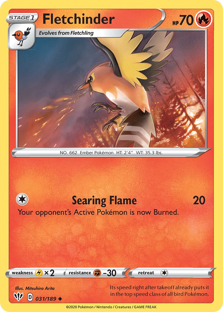 Fletchinder (031/189) [Sword & Shield: Darkness Ablaze] - Dark Crystal Cards