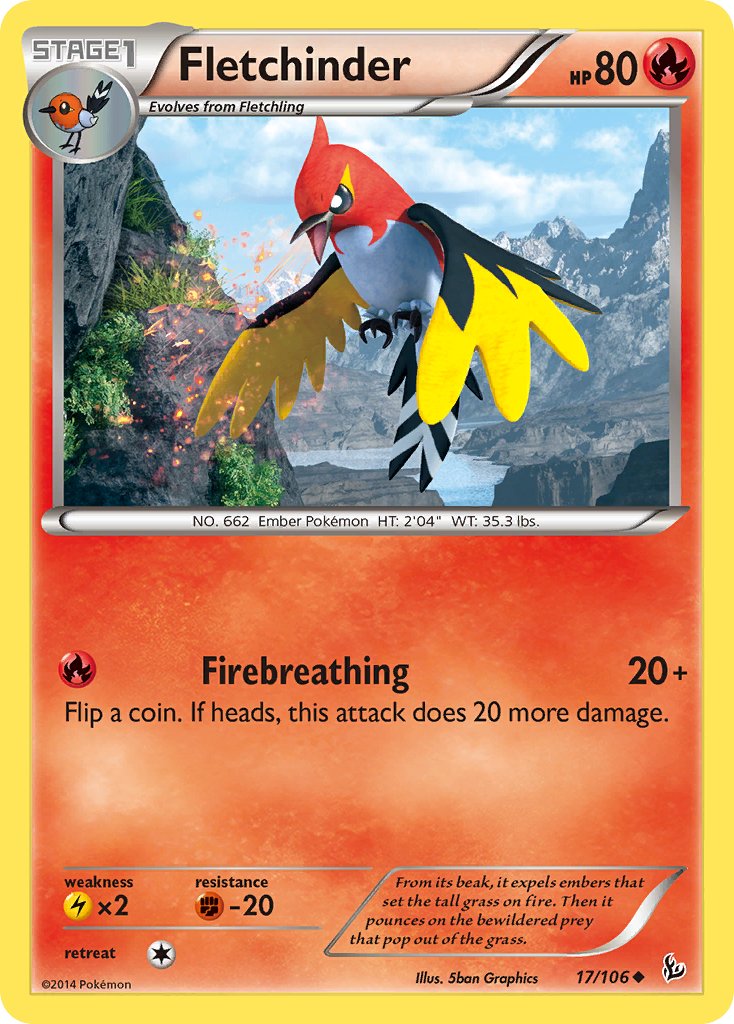 Fletchinder (17/106) [XY: Flashfire] - Dark Crystal Cards