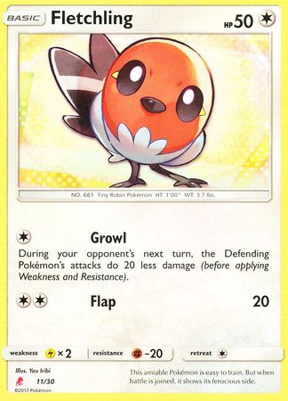 Fletchling (11/30) [Sun & Moon: Trainer Kit - Lycanroc] - Dark Crystal Cards