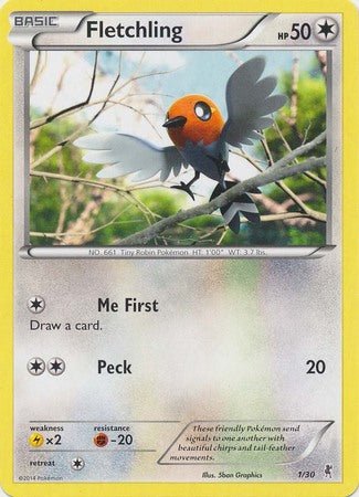 Fletchling (1/30) [XY: Trainer Kit 1 - Bisharp] - Dark Crystal Cards