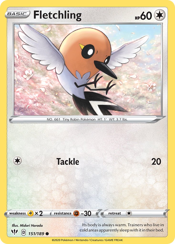 Fletchling (151/189) [Sword & Shield: Darkness Ablaze] - Dark Crystal Cards