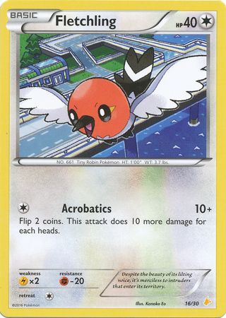 Fletchling (16/30) [XY: Trainer Kit 3 - Pikachu Libre] - Dark Crystal Cards