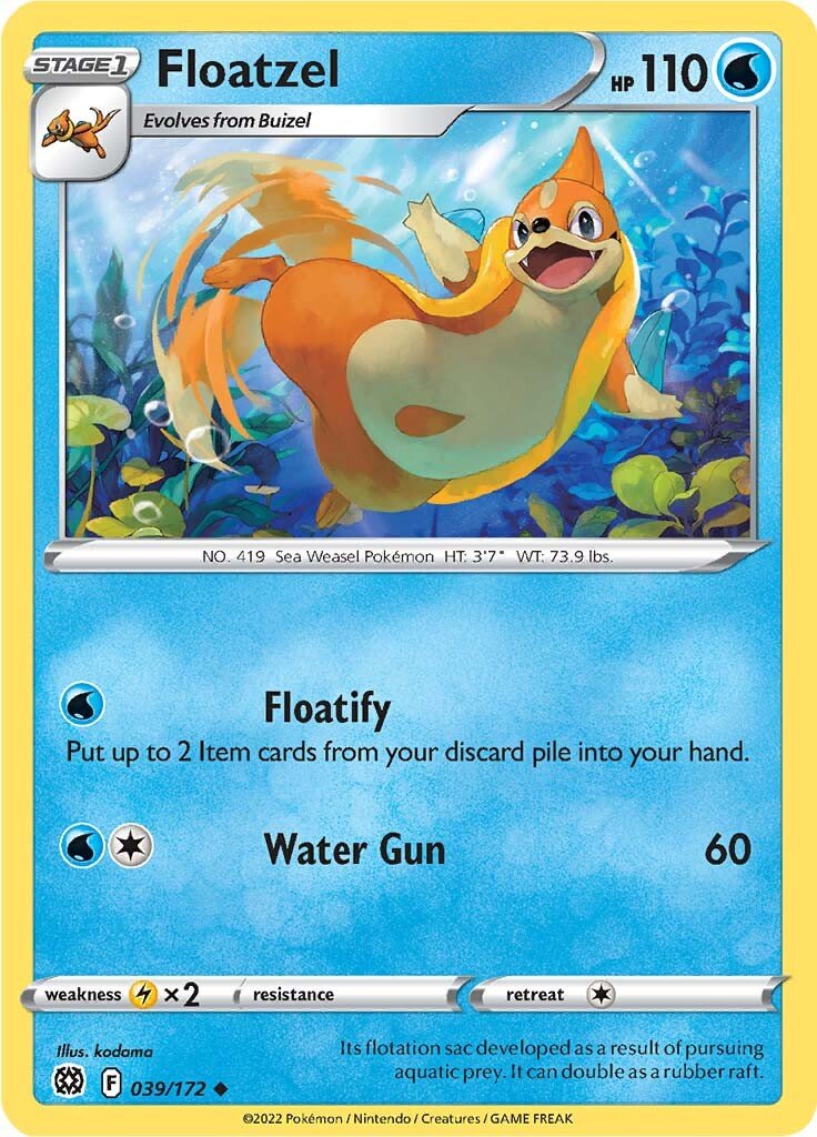 Floatzel (039/172) [Sword & Shield: Brilliant Stars] - Dark Crystal Cards
