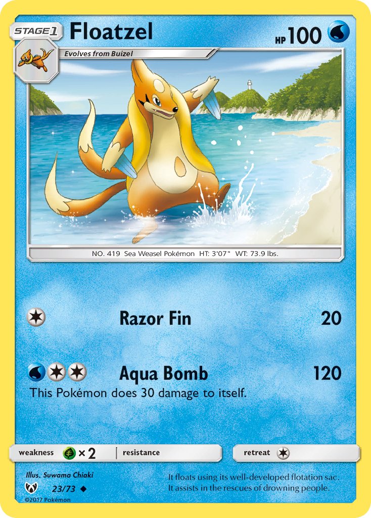 Floatzel (23/73) [Sun & Moon: Shining Legends] - Dark Crystal Cards