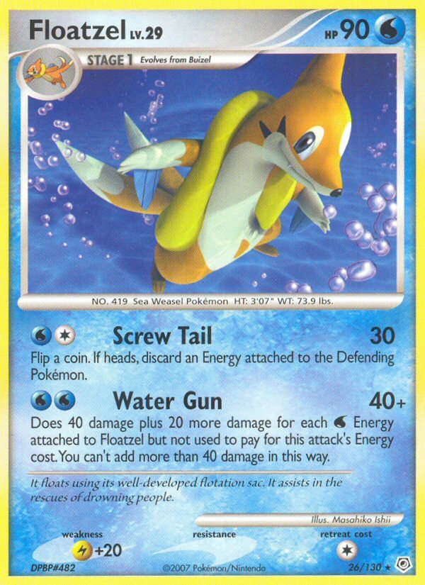 Floatzel (26/130) [Diamond & Pearl: Base Set] - Dark Crystal Cards