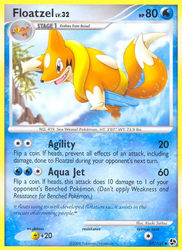 Floatzel (37/106) [Diamond & Pearl: Great Encounters] - Dark Crystal Cards
