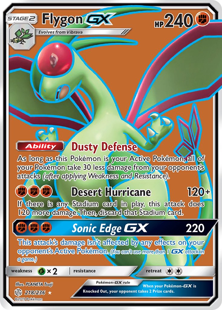 Flygon GX (218/236) [Sun & Moon: Cosmic Eclipse] - Dark Crystal Cards