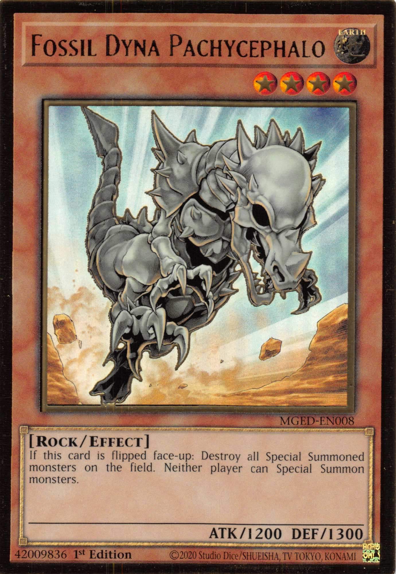 Fossil Dyna Pachycephalo [MGED - EN008] Gold Rare - Dark Crystal Cards