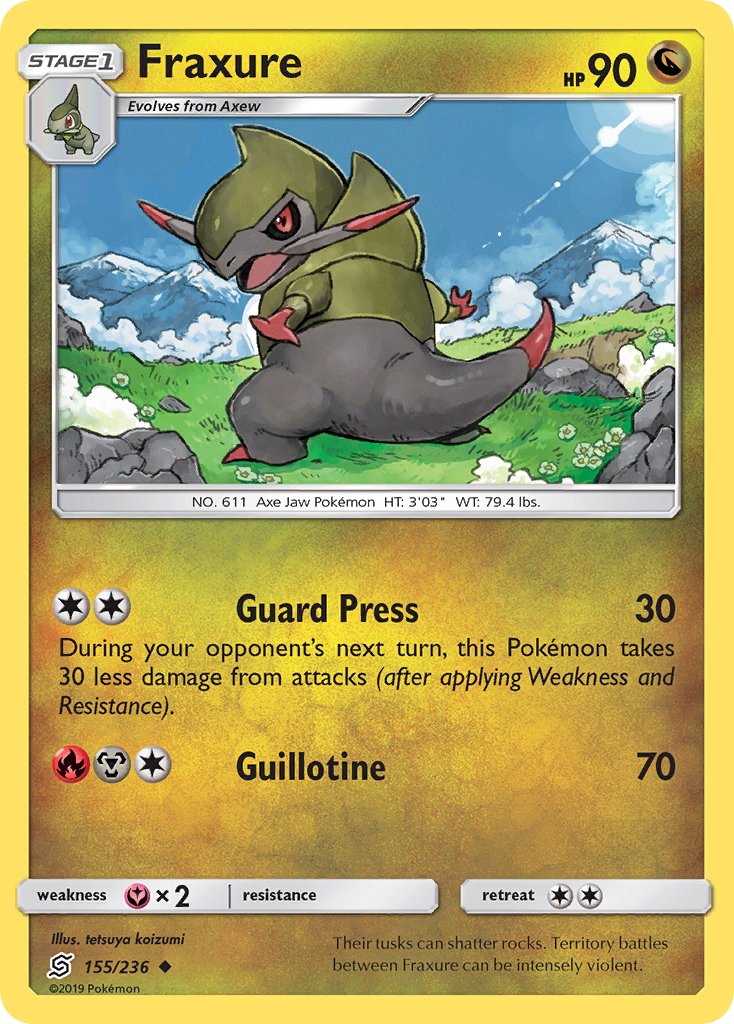 Fraxure (155/236) [Sun & Moon: Unified Minds] - Dark Crystal Cards