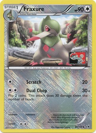 Fraxure (87/101) (League Promo) [Black & White: Noble Victories] - Dark Crystal Cards
