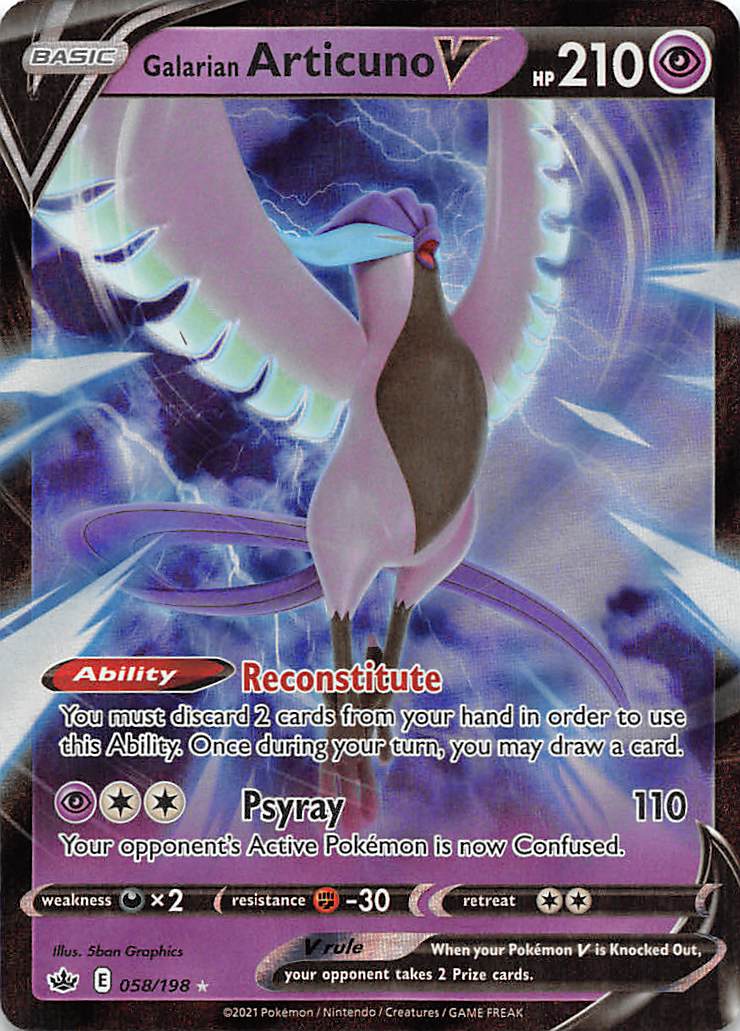 Galarian Articuno V (058/198) [Sword & Shield: Chilling Reign] - Dark Crystal Cards