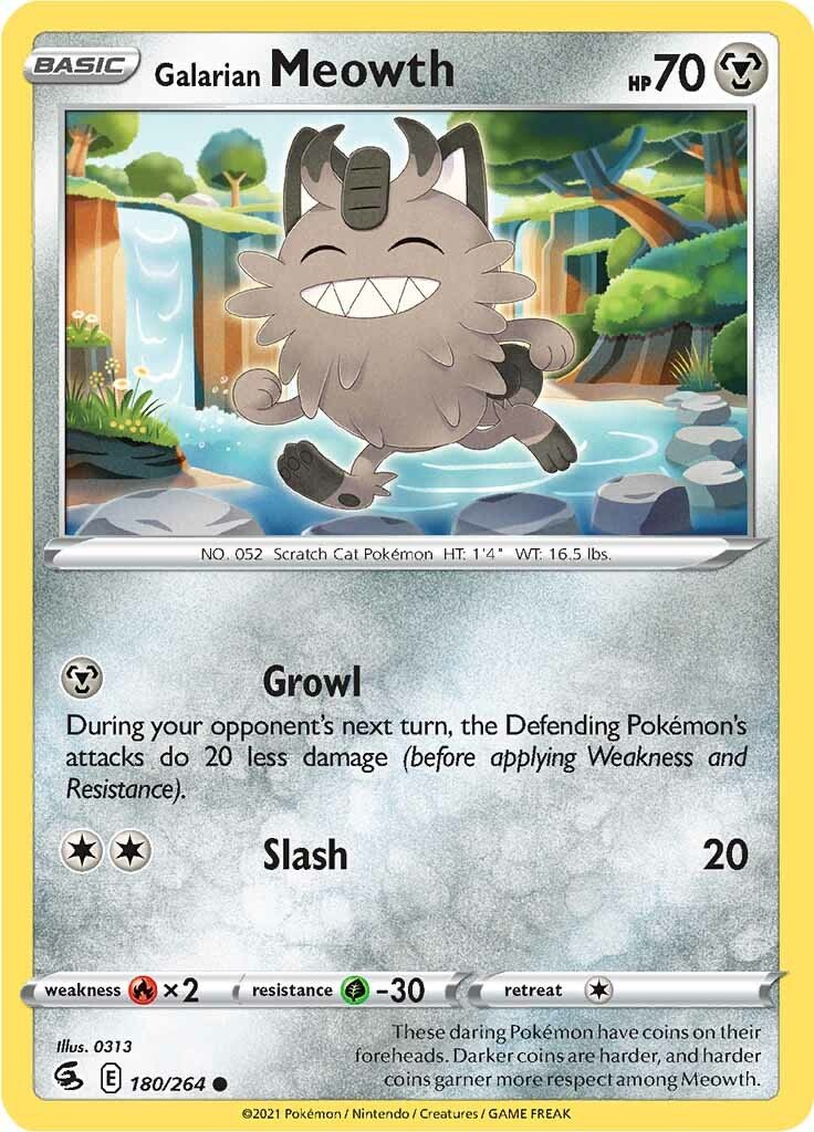 Galarian Meowth (180/264) [Sword & Shield: Fusion Strike] - Dark Crystal Cards