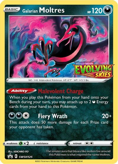 Galarian Moltres (SWSH125) (Prerelease Promo) [Sword & Shield: Black Star Promos] - Dark Crystal Cards